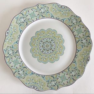 NWOT! 222 FIFTH Lyria Teal Fine China Dinner Plate